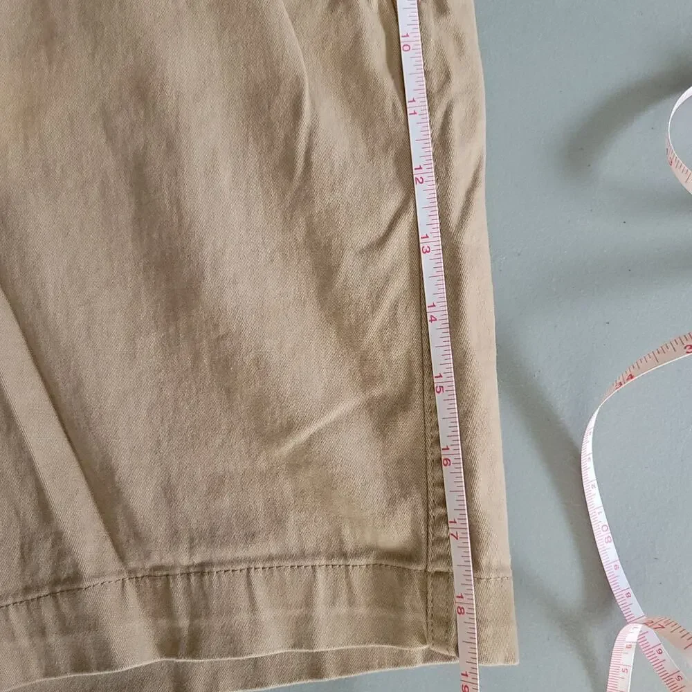 PLUG Men's Khaki Shorts Size 34 Flat Front Casual Chino Shorts